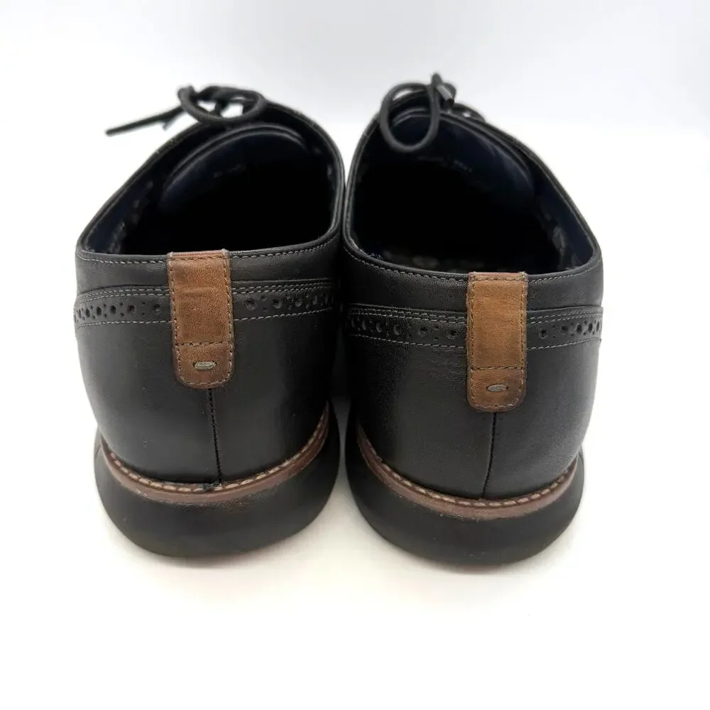 Johnston & Murphy Men's Holden Plain Toe Shoes Black Full-Grain Leather Size 13